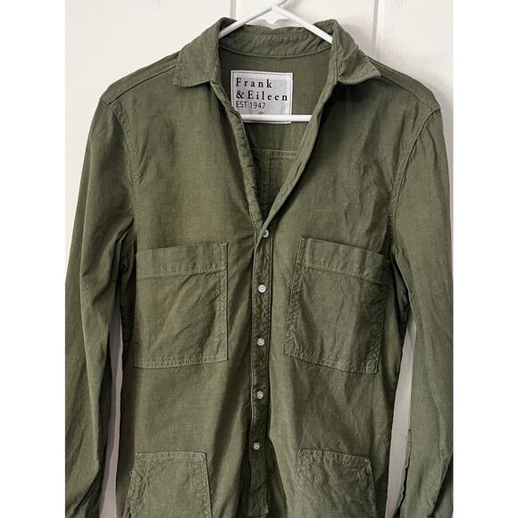 Frank and Eileen Romper Ireland Long Sleeve Playsuit Sage Green Linen Size S - Picture 4 of 7